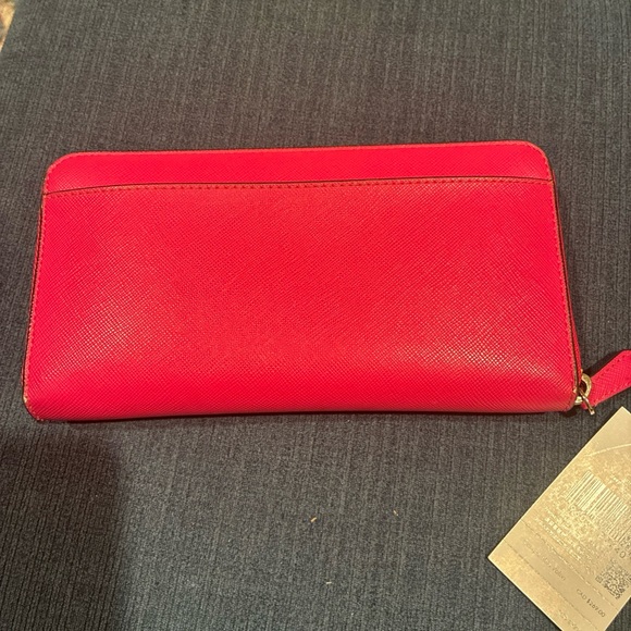 Kate Spade large continental wallet saffiano deep hibiscus pink - Picture 2 of 6